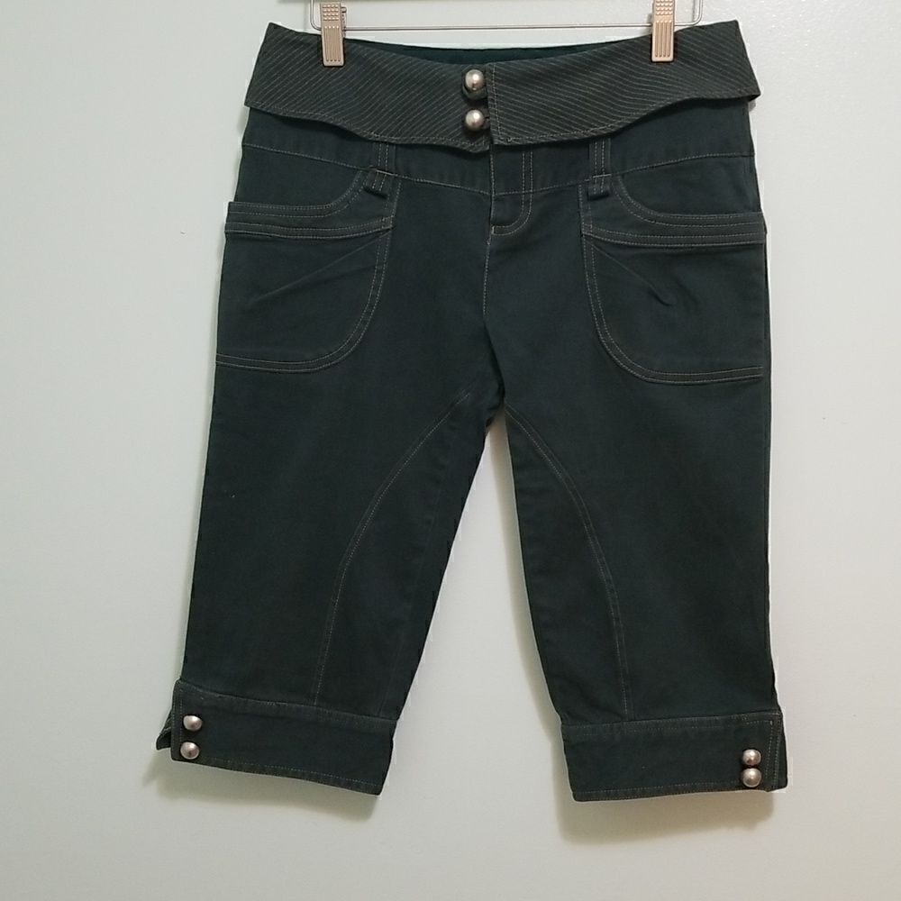 Over the knee shorts, dark green,  size 29.